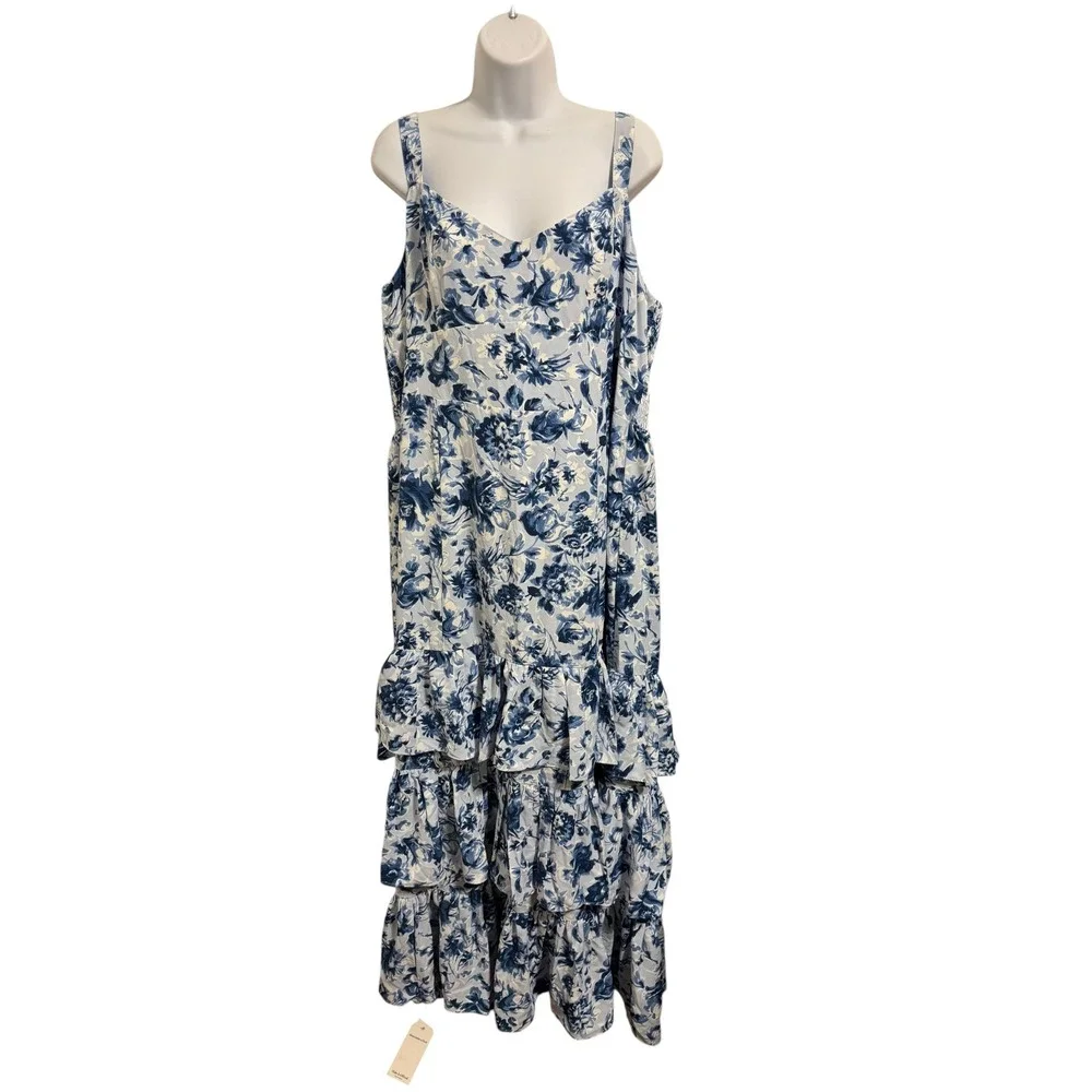 Abercrombie & Fitch Maxi Dress Floral Tiered Cottagecore Garden Peasant XXL NEW
